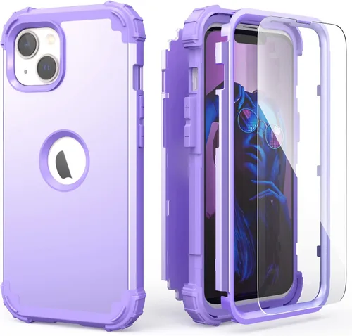 Vista 25 de IDweel Funda para iPhone 13 con Protector de Pantalla, para Funda iPhone 14, Híbrida Resistente a Golpes de Servicio Pesado Protección Cubierta Dura