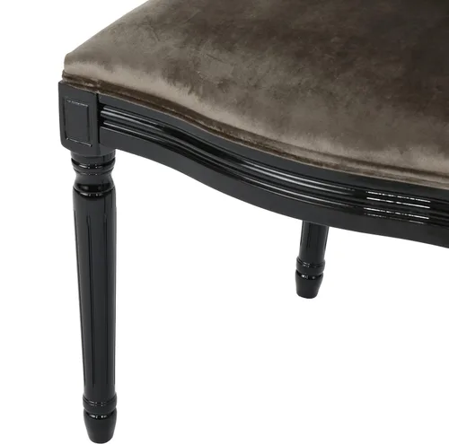 Vista 11 de Christopher Knight Home Camille - Sillas de comedor tradicionales de terciopelo, juego de 2 piezas, gris/negro brillante