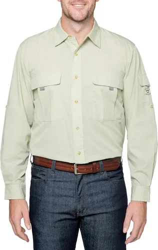Vista 2 de Insect Shield Camisa de pesca de manga larga para hombre con protección contra insectos integrada UPF 30+