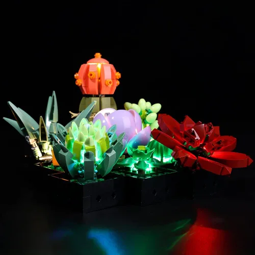 Vista 6 de Kyglaring Kit de iluminación LED para Lego Succulents 10309 - Juego de construcción de modelos, moderno, multicolor, interior, control remoto
