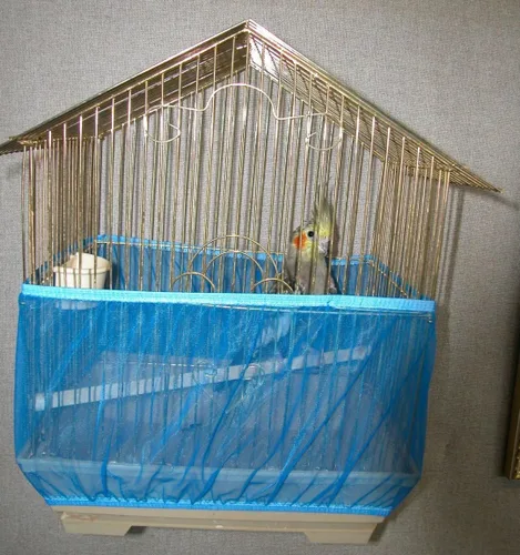 Vista 4 de Jaula para pájaros Sheer Guard con falda, de tamaño súper grande, Agua (Aqua)