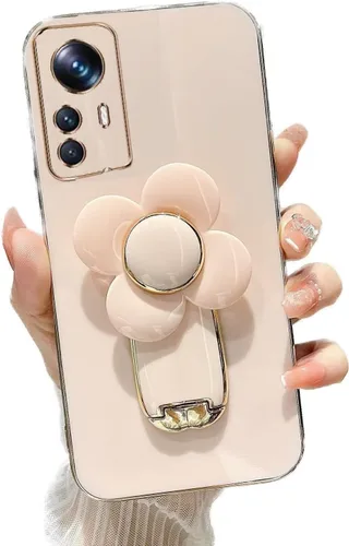 Vista 19 de Miagon - Funda con soporte para Xiaomi Redmi A1, galvanizado suave TPU protector delgado a prueba de golpes con molinete giratorio soporte de flores