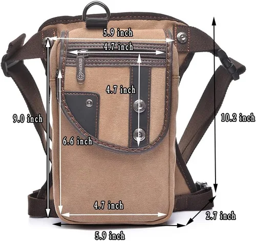 Vista 26 de Riñonera táctica al aire libre para hombres y mujeres, bolsa multifuncional para el muslo para motocicleta, bicicleta, senderismo, viajes, pesca