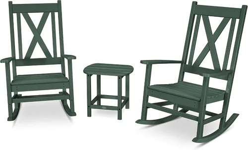 Vista 8 de POLYWOOD® Braxton - Juego de mecedoras, color blanco
