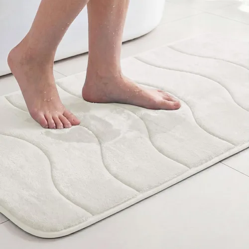 Vista 35 de Flamingo P Alfombra de Baño de Espuma Viscoelástica Tapetes de Baño Alfombra Antideslizante Absorbente de Agua para Ducha, 24x17 pulgadas, Verde Aqua