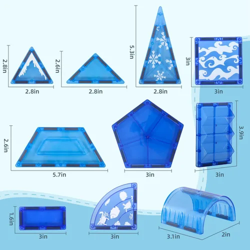 Vista 8 de Azulejos Magnéticos de Animales Árticos para Niños de 4-8 Años, Set de Construcción Magnética de Acuario con 6 Animales Marinos, Bloques Magnéticos