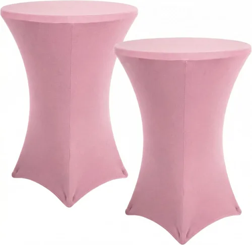 Vista 7 de Fundas para mesa de cóctel, paquete de 2 manteles redondos de 32 x 43 pulgadas, color beige