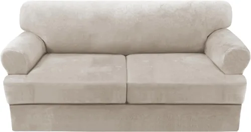 Vista 54 de H.VERSAILTEX Funda para sofá de 2 piezas, fundas para sillón con cojines en forma de T, funda para sofá de terciopelo grueso, protector de muebles