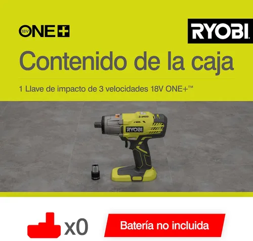 Vista 5 de Ryobi R18IW3-0 18V ONE+ Llave de impacto inalámbrica de 3 velocidades