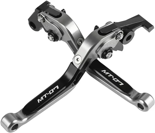 Vista 6 de LANQIAN Juego de palancas de embrague de freno plegable CNC extensible para MT07 2014-2023 Negro CNC 6061 Aluminum Brake Clutch Levers and handle