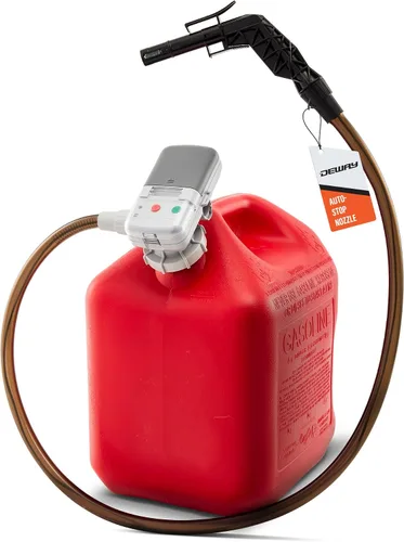 Vista 10 de Bomba de transferencia de combustible automática DEWAY con parada automática, tasa de flujo de 2.4 GPM y alimentación por batería AA, adaptador
