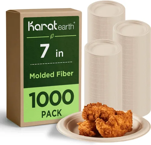 Vista 14 de Karat Earth Platos de papel desechables compostables de 6 pulgadas, paquete de 1000