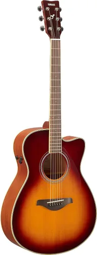 Vista 7 de Yamaha FGC-TA Dreadnought Cutaway Guitarra Transacústica con Chorus y Reverb, Negro Coro y reverberación, negro