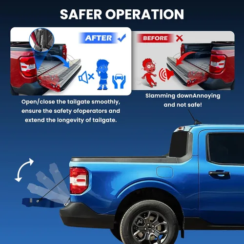 Vista 6 de 2022 2023 2024 2025 2026 Amortiguador asistido para portón trasero para camiones Maverick, compatible con accesorios para camioneta pickup Maverick