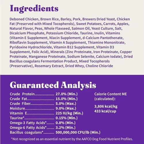 Vista 9 de Halo Holistic, comida para perros sin jaula con pollo libre y arroz integral, fórmula de cereales saludables, comida seca para perros, salud
