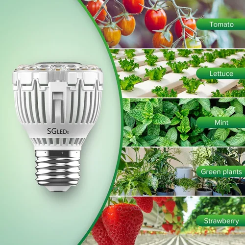 Vista 4 de Bombilla de cultivo regulable SGLEDs para plantas de interior, espectro completo con control remoto, encendido/apagado automático con temporizador