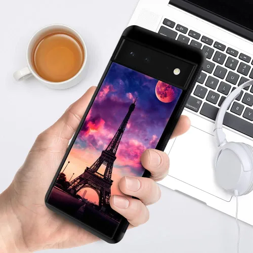 Vista 5 de ZHEGAILIAN Funda compatible con Google Pixel 6A, diseño de patrón de policarbonato duro, funda protectora de TPU suave antideslizante para Google