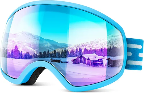 Vista 9 de Gafas de esquí, gafas de snowboard para hombres, mujeres, adultos, jóvenes y mayores de 15 años, gafas de esquí de nieve