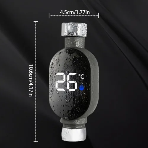 Vista 7 de Medidor de temperatura de ducha Pantalla digital LED Medidor de temperatura Termómetros de agua para el hogar Termostato de baño impermeable
