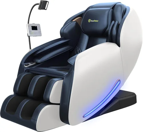 Vista 12 de Real Relax Sillón de masaje de cuerpo completo con controlador de teléfono único, sillón reclinable 3D SL-Track de gravedad cero con control