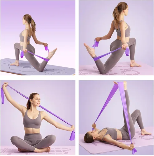 Vista 6 de 1 paquete de bandas de resistencia para mujeres y hombres, entrenamiento de fuerza, yoga y entrenamientos en casa, bandas elásticas sin látex en 6