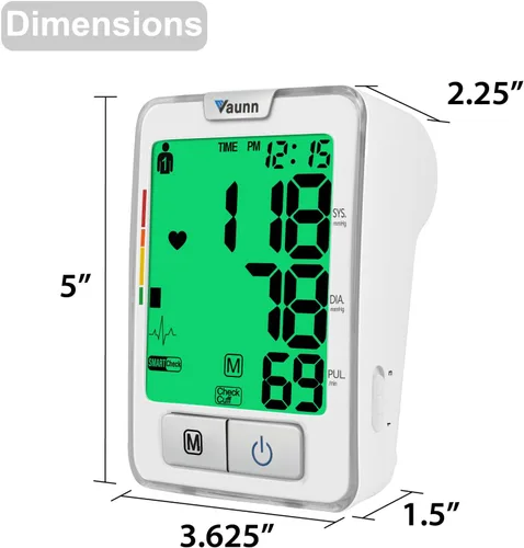 Vista 6 de Vaunn Máquina médica automática de presión arterial con puño grande, monitor digital de presión arterial, puño superior del brazo 8.7-16.5 pulgadas