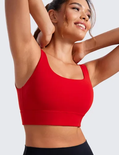 Vista 124 de CRZ YOGA Butterluxe - Brasier deportivo con espalda en U para mujer, cuello redondo, acolchado, de bajo impacto, para yoga, entrenamiento