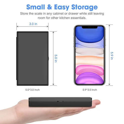 Vista 2 de Báscula de gramo, báscula digital de bolsillo en minicarela, 7.05 oz x 0.00 oz, báscula digital de gramos, báscula de alimentos, báscula de joyería