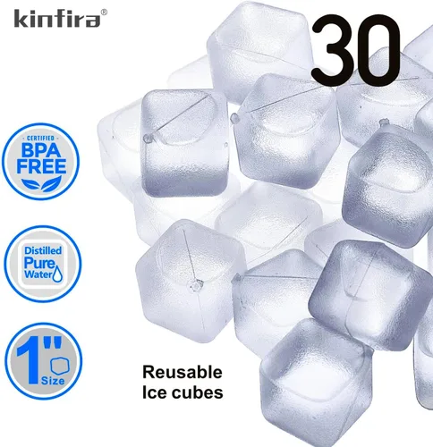 Vista 2 de Cubos de hielo reutilizables para bebidas, cubos de hielo de plástico de alta calidad para refrescar bebidas sin diluir, bastante buenos