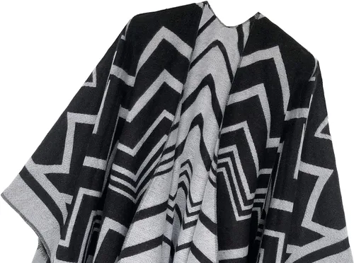Vista 28 de Urban CoCo Poncho vintage de invierno para mujer, capa con borlas, chal envolvente