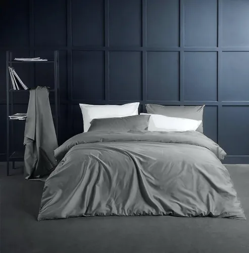 Vista 18 de Juego de ropa de cama de lujo de algodón egipcio, de color liso, de satén de alta densidad de hilos largos, sedoso, suave, transpirable, de primera