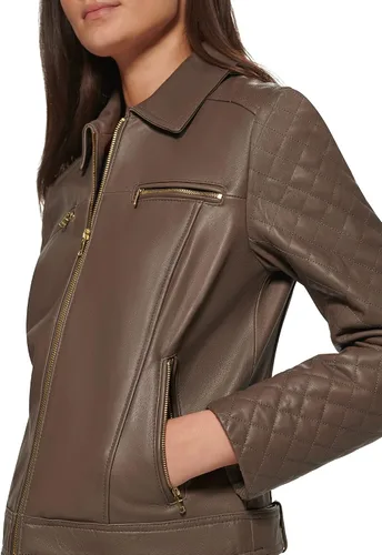 Vista 5 de Cole Haan Diamond Quilt - Chaqueta de piel