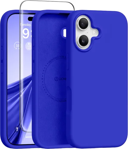 Vista 170 de GONEZ Funda magnética para iPhone 12 Case / 12 Pro Case, compatible con MagSafe, [protector de pantalla + protector de lente de cámara], funda
