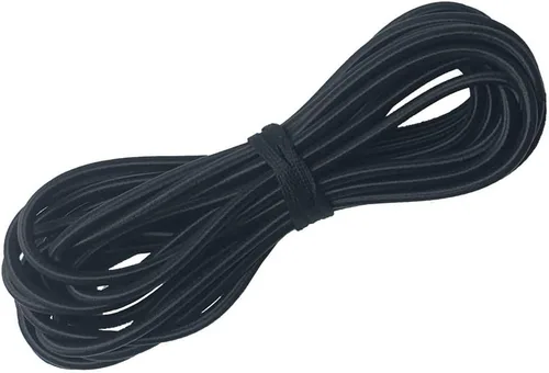 Vista 3 de Cordón elástico redondo elástico negro pesado de 1/8 pulgadas (0.118 in) (corte de 10 yardas)
