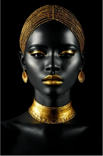 Vista 11 de Arte de pared afroamericano, impresiones en lienzo de niña negra y azul, póster de mujer afro-moderna, pintura artística negra para sala de estar