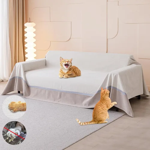 Vista 12 de Protector de muebles contra arañazos para gatos, antideslizante, impermeable, para mantener alejados a los gatos, protectores de sofá aptos