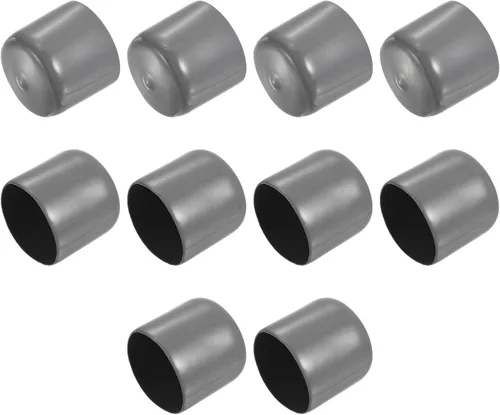 Vista 88 de uxcell 10 tapas de goma para extremos de 0.591 in de identificación, tapa de extremo redondo, protectores de rosca de tornillo, color negro