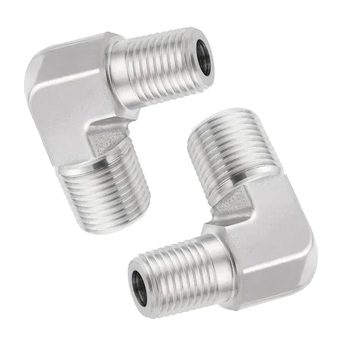 Vista 10 de Metalwork 304 Acero inoxidable forjado tubería de montaje, codo de calle de 90 grados, 1/2" NPT hembra x 1/2" NPT macho, 2000psi, 1 unidad Hembra x