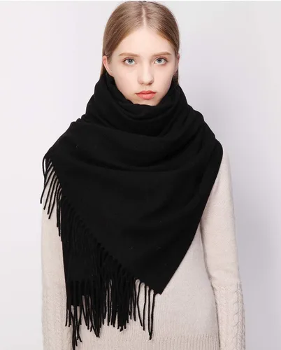 Vista 5 de RIIQIICHY Bufanda 100% de lana, chales y envolturas de pashmina para mujer, cachemira cálida para invierno, bufandas suaves más gruesas