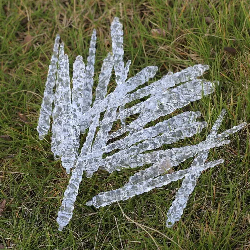 Vista 6 de ToBeIT 20 carámbanos acrílicos colgantes para árbol de Navidad y 10 copos de nieve acrílicos para árboles de Navidad, paquetes de regalo