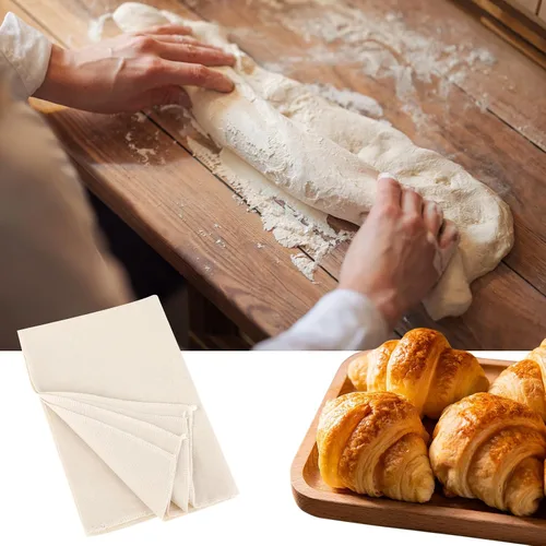 Vista 6 de 2 piezas de paño para preparar pan de 14x18 pulgadas de lino, paño para preparar pan reutilizable, paño grueso para hornear pan para masa