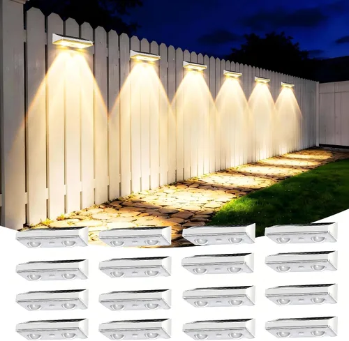 Vista 20 de Luces solares para valla al aire libre, paquete de 6 luces de valla Negro