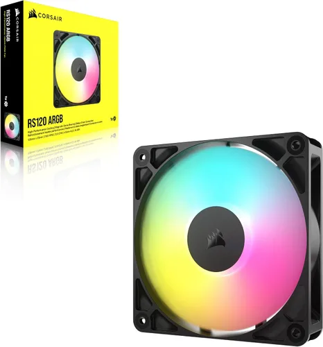 Vista 8 de CORSAIR RS120 ARGB Ventilador PWM de 120 mm – Conexión Daisy-Chain – Bajo Nivel de Ruido – Rodamiento de Cúpula Magnética – Paquete Individual