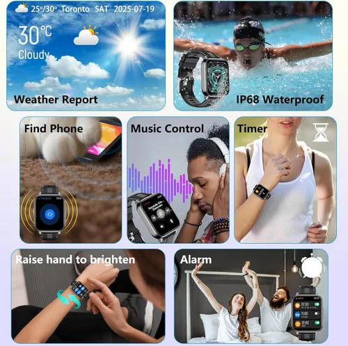 Vista 8 de Reloj Inteligente con Funciones de IA Seguimiento GPS para Teléfonos Android e iPhone Compatible Llamada Bluetooth Alerta de Mensaje Frecuencia
