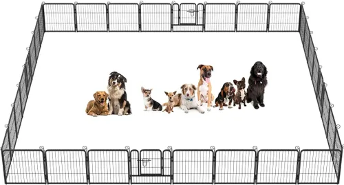 Vista 19 de BestPet Extensión de corral para perros 32 pulgadas, 2 paneles Corral resistente para mascotas con ejercicio de metal Paneles de cerca