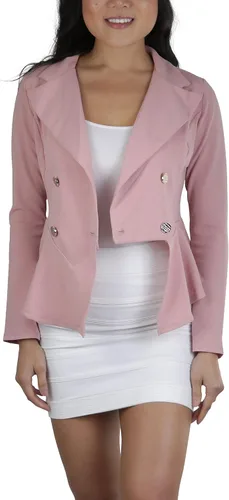 Vista 42 de ToBeInStyle Blazers de manga larga con cremallera y botones para mujer