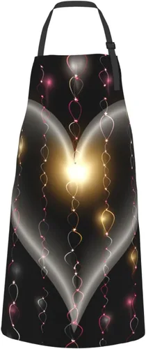 Vista 9 de Waterproof Apron with 2 Pockets Glowing love Adjustable Bib Aprons for Cooking Kitchen
