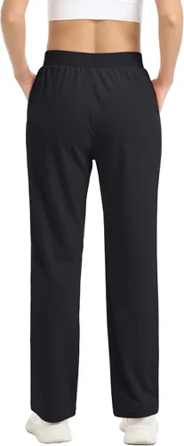 Vista 3 de MAGCOMSEN Pantalones de forro polar para mujer, pantalones deportivos para correr, yoga, pantalones de terciopelo para correr, pantalones de pijama