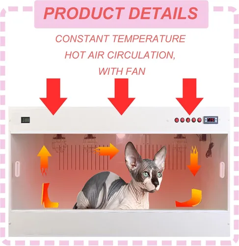 Vista 2 de Ventilation Winter Puppy Bed,Independent Button Control,with 3 Ceramic Heating Lamps and 1 Led Lighting