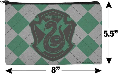 Vista 4 de Harry Potter Slytherin Plaid Sigil - Estuche organizador de lápices con cremallera